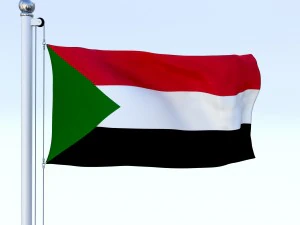 animated sudan flag 3D Model