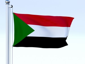 animated sudan flag 3D Модель
