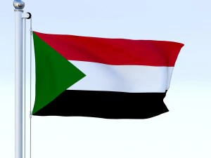 animated sudan flag 3D Model