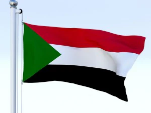 animated sudan flag 3D Model
