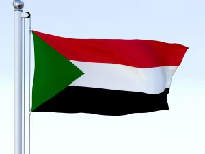 animated sudan flag 3D Model