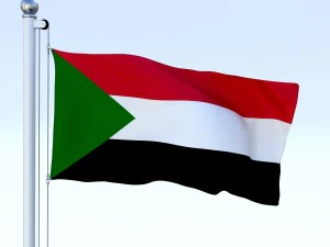 animated sudan flag 3D Model