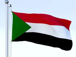 animated sudan flag 3D Model