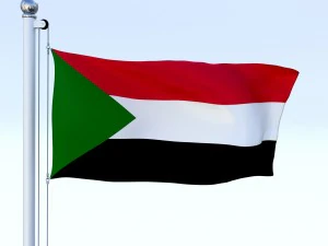 animated sudan flag 3D Model