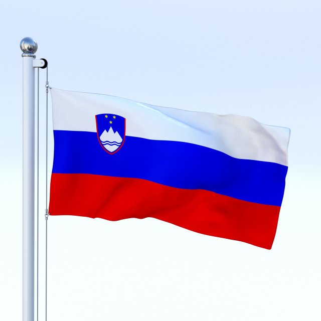 animated slovenia flag 3D Model .c4d .max .obj .3ds .fbx .stl .blend 