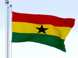 animated ghana flag 3D Модель