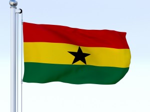 animated ghana flag 3D Модель