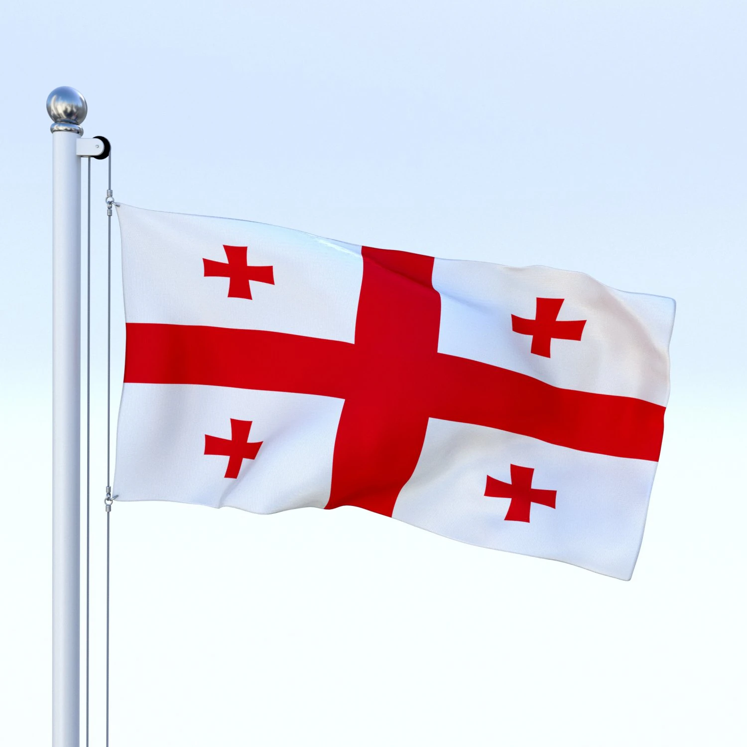 animated georgia flag 3D Model .c4d .max .obj .3ds .fbx .stl .blend 