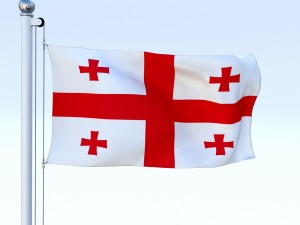 animated georgia flag Model 3D
