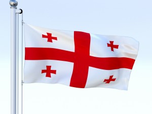 animated georgia flag Model 3D