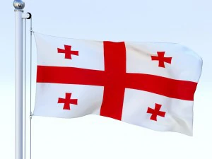 animated georgia flag 3D Model