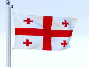 animated georgia flag 3D Model