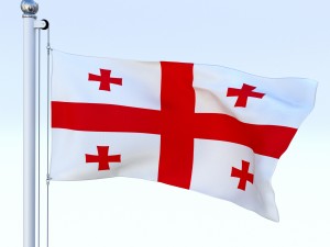 animated georgia flag Model 3D