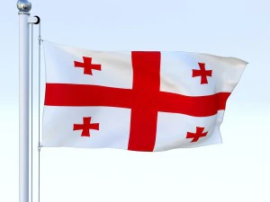 animated georgia flag 3D Model
