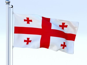 animated georgia flag Model 3D