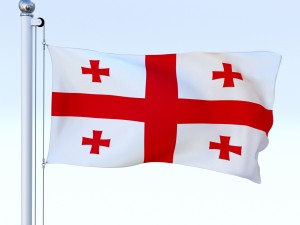animated georgia flag Model 3D