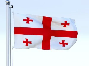animated georgia flag 3D Model