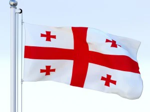 animated georgia flag 3D Model