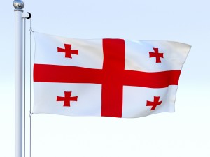 animated georgia flag Model 3D