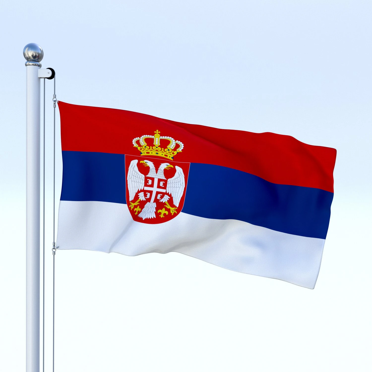 animated serbia flag 3D Model .c4d .max .obj .3ds .fbx .stl .blend 