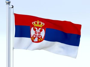 animated serbia flag 3D Model