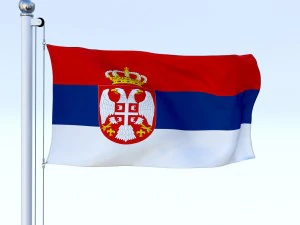 animated serbia flag 3D Model