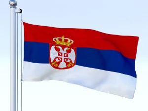 animated serbia flag 3D Model