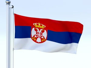 animated serbia flag 3D Model