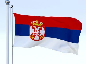 animated serbia flag 3D Model