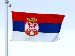 animated serbia flag 3D Model