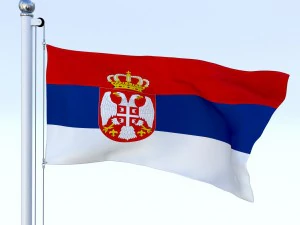 animated serbia flag 3D Model