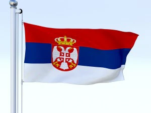 animated serbia flag 3D Model