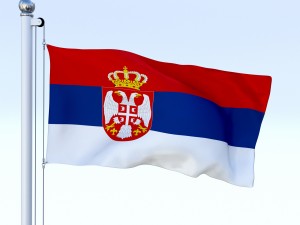 animated serbia flag Modello 3D