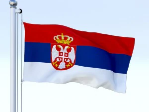 animated serbia flag 3D Model