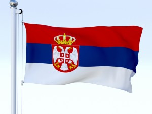 animated serbia flag Modello 3D