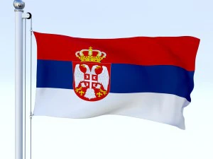 animated serbia flag 3D Model