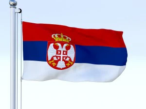 animated serbia flag 3D Model
