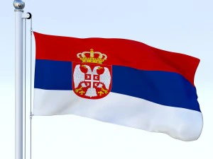 animated serbia flag 3D Model