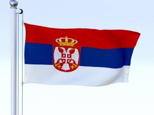animated serbia flag Modello 3D
