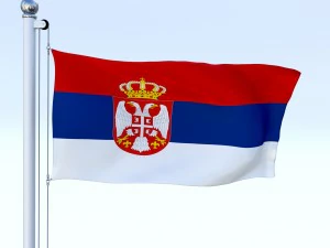 animated serbia flag 3D Model