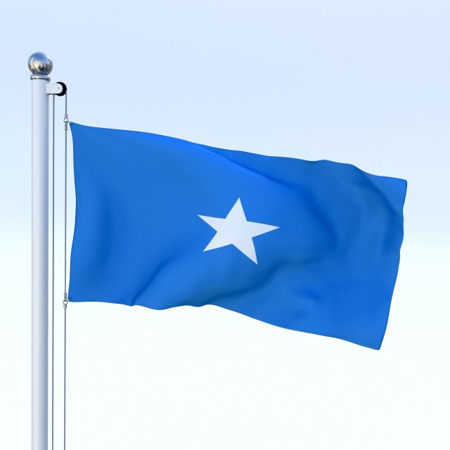 animated somalia flag Modelo 3D .c4d .max .obj .3ds .fbx .stl .blend 