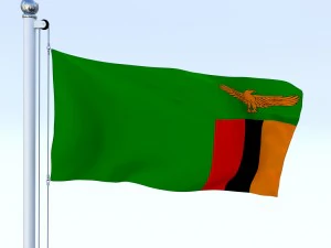 animated zambia flag 3D Model
