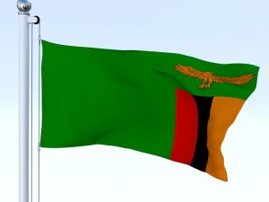 animated zambia flag 3D Model