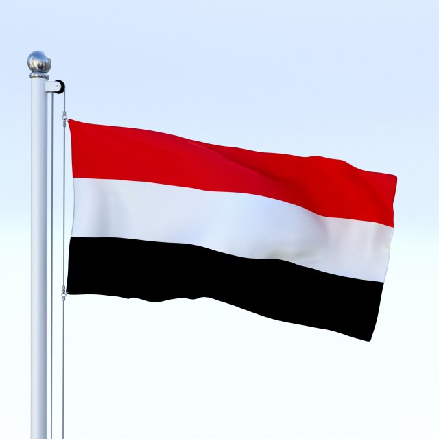 animated yemen flag 3D 模型 .c4d .max .obj .3ds .fbx .stl .blend 