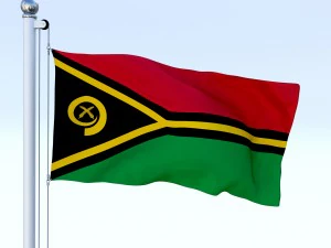 bandiera animata di vanuatu Modello 3D
