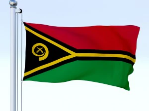 bandiera animata di vanuatu Modello 3D