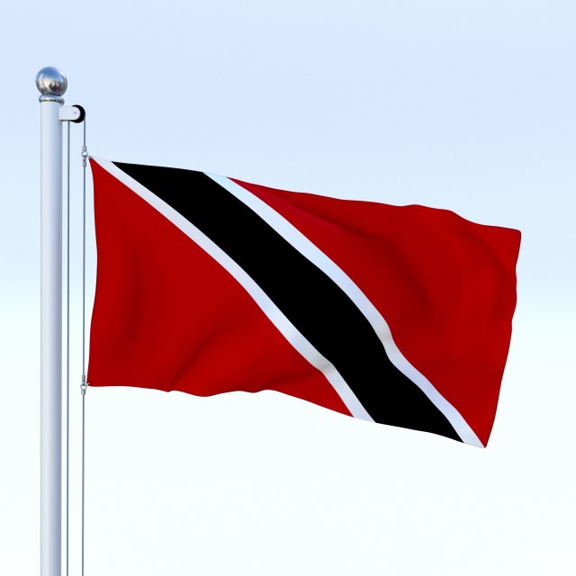 animated trinidad and tobago flag Model 3D .c4d .max .obj .3ds .fbx .stl .blend 