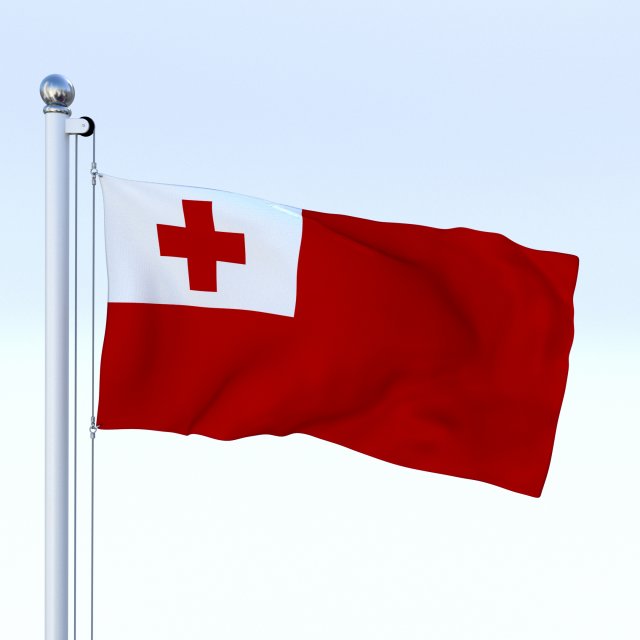 animated tonga flag 3D Модель .c4d .max .obj .3ds .fbx .stl .blend 