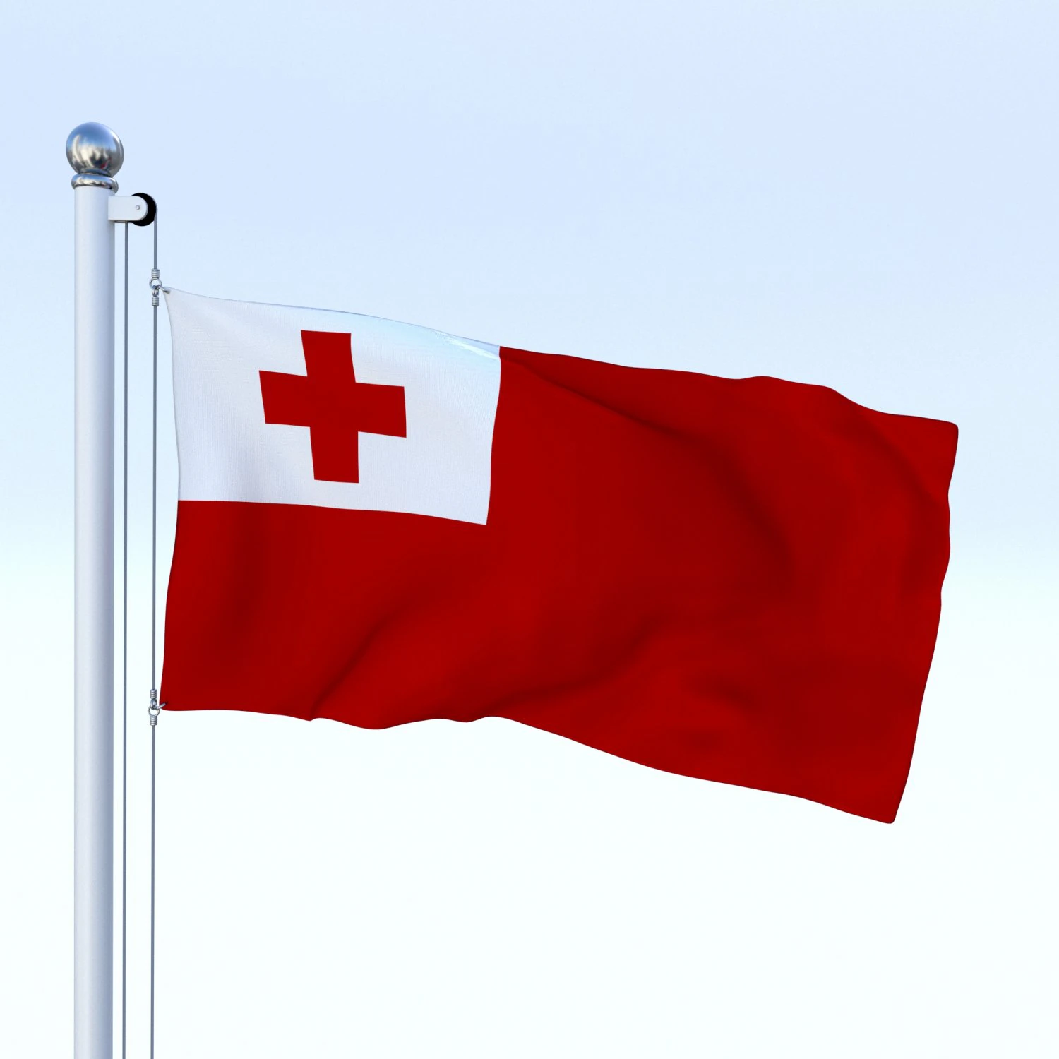 animated tonga flag 3D Model .c4d .max .obj .3ds .fbx .stl .blend 