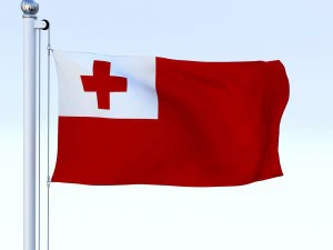 animated tonga flag 3D Model